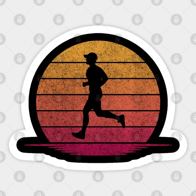 Awesome Funny Jogging Gift - Hobby Silhouette Sunset Design Sticker by mahmuq